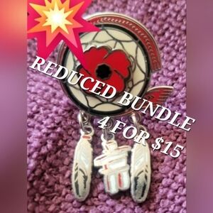 BUNDLE SALE OFFER..4 FOR $15...Red Poppy Dreamcatcher Charm Pendant